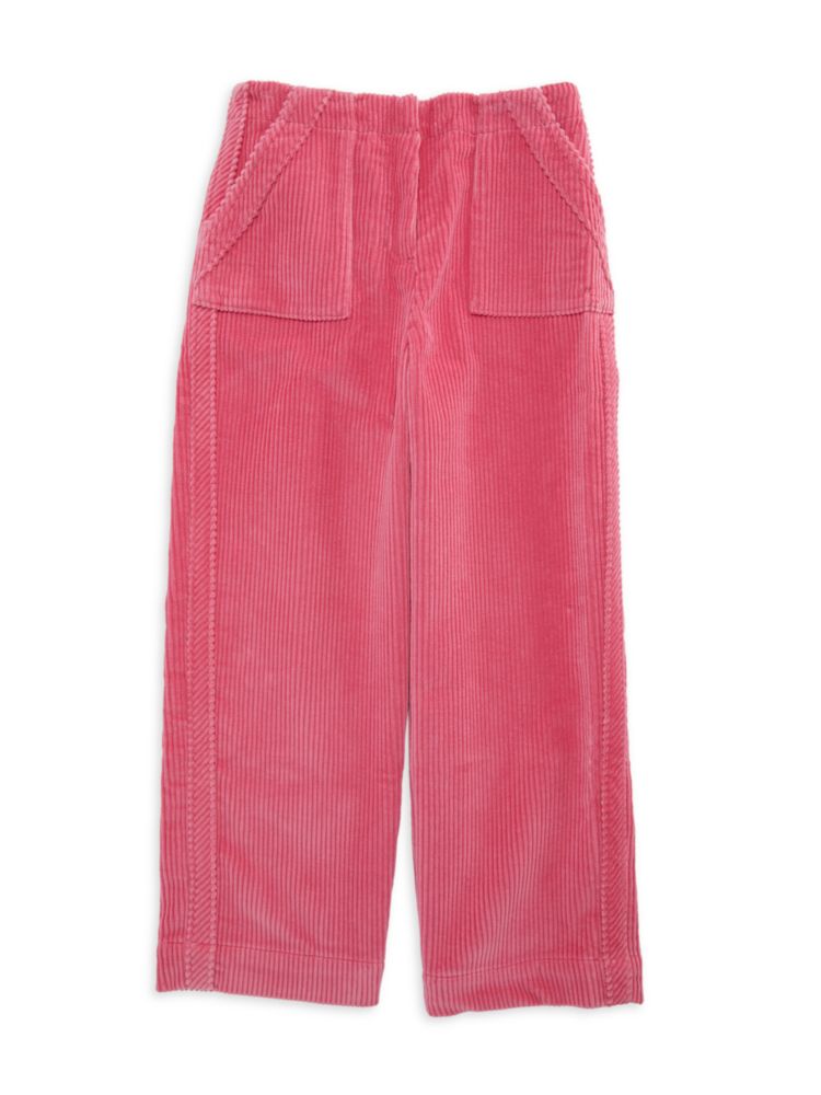 цена Вельветовые брюки для девочек Burberry, цвет Bright Rose