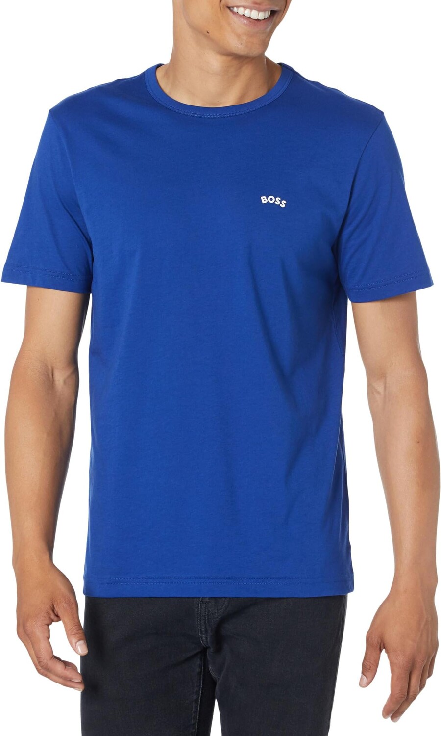 

Футболка из джерси с изогнутой фигурой стандартного кроя BOSS, цвет Pacific Blue