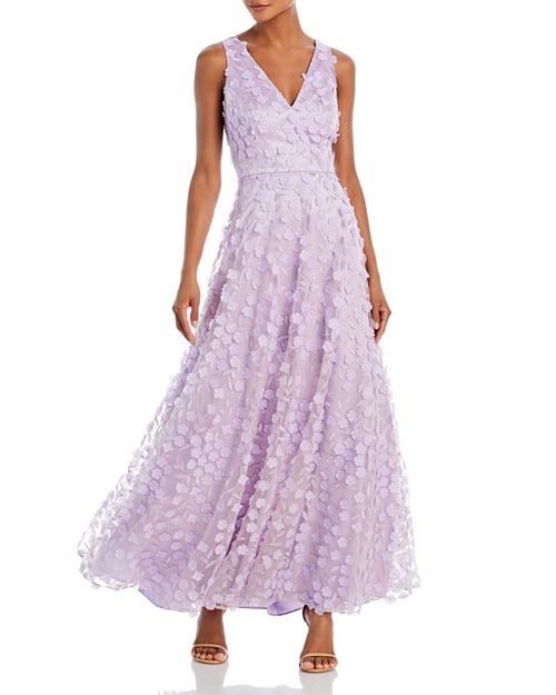 Платье с 3D-цветком и V-образным вырезом Eliza J, цвет Purple