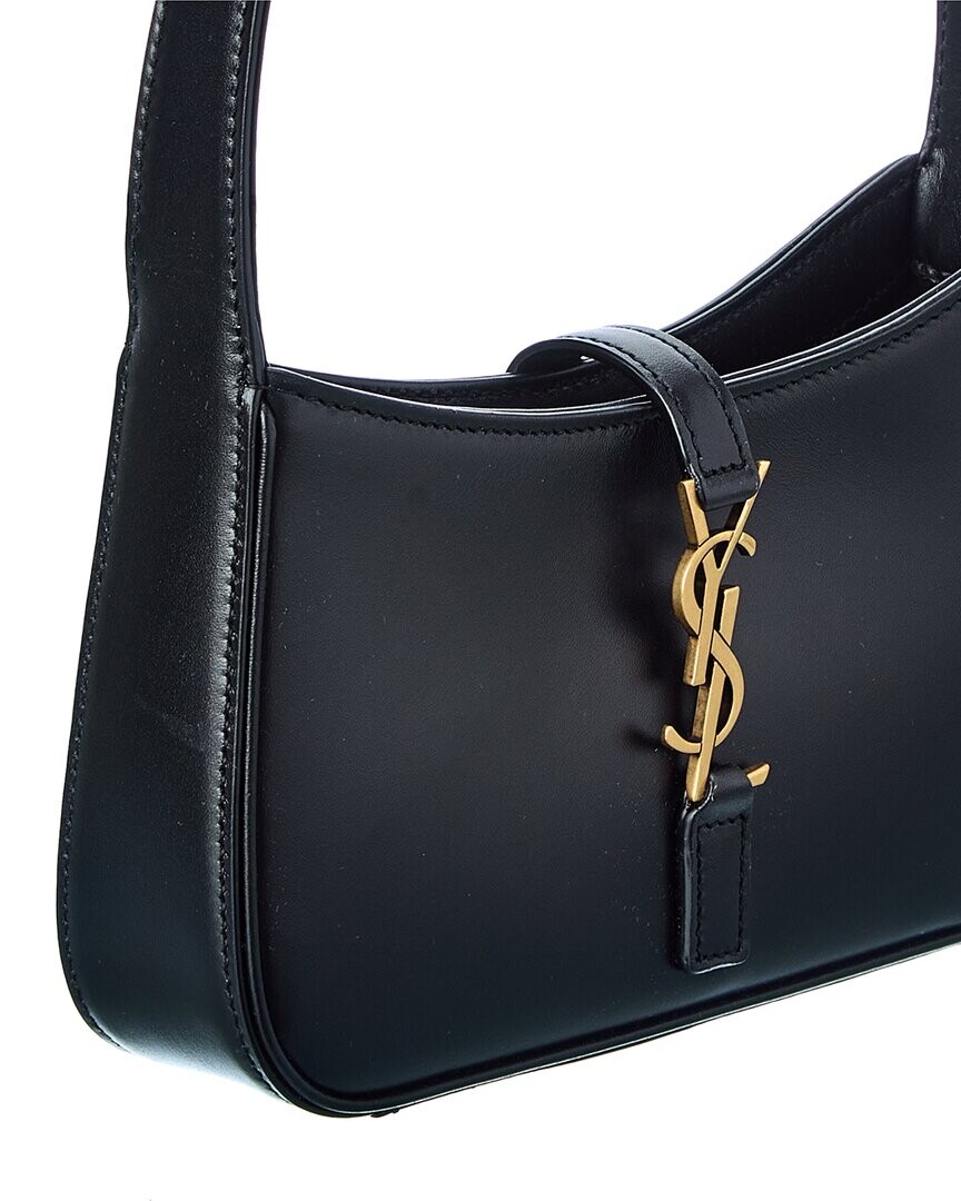 

Миниатюрная кожаная сумка-хобо Saint Laurent Le 5 A 7, черный