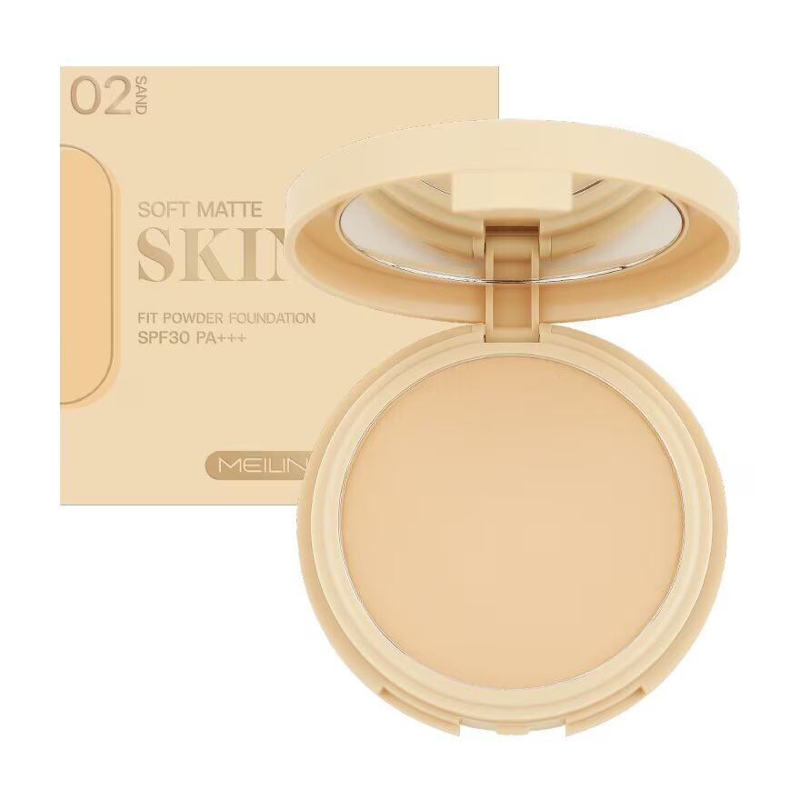 

Meilinda Мягкая матовая пудра Skin Fit SPF30 PA+++ 10г. 02 Песок, Sand