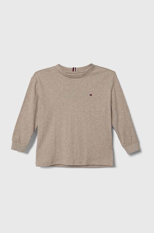 

Детская хлопковая футболка с длинными рукавами Tommy Hilfiger, бежевый