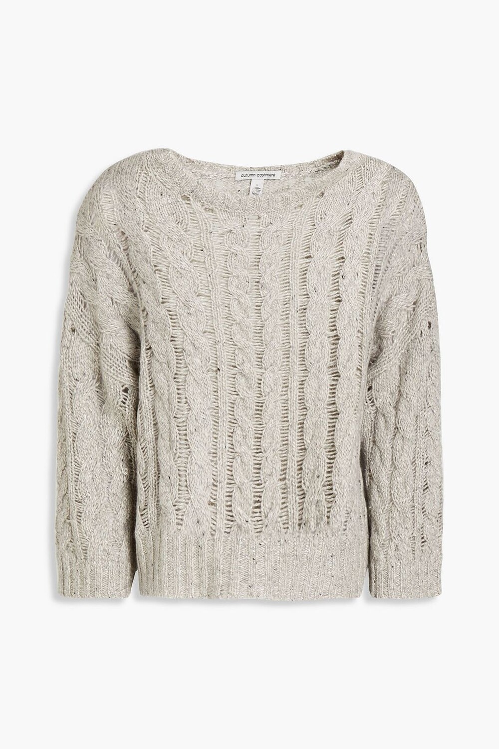 

Украшенный свитер косой вязки из смесового кашемира AUTUMN CASHMERE, серый