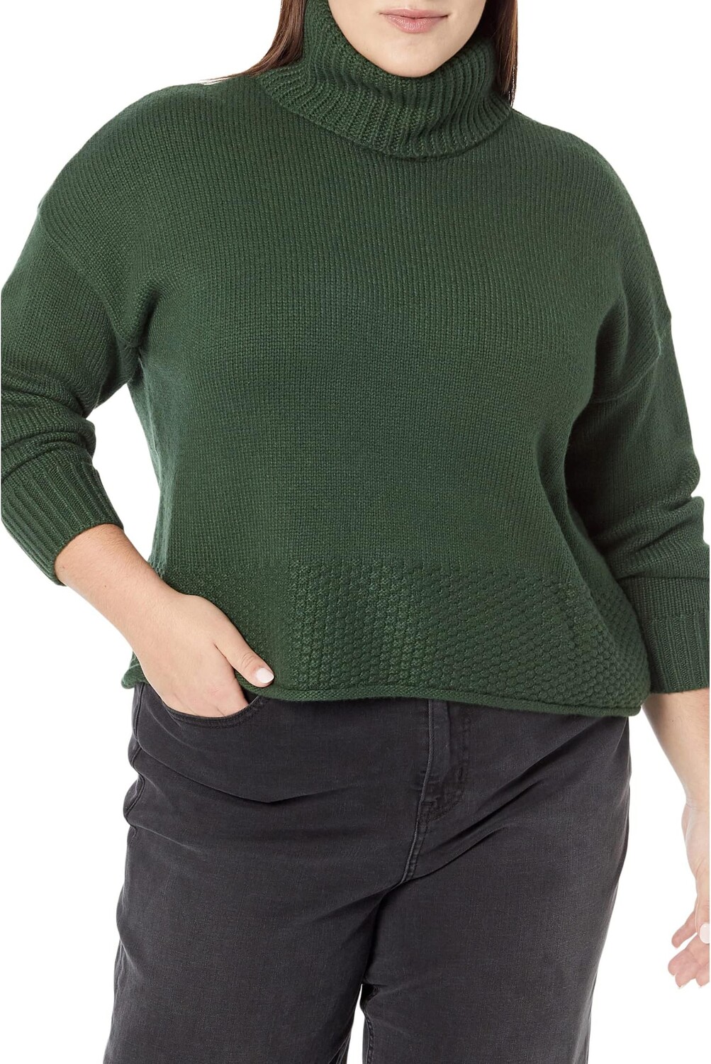 

Свитер Plus Corsica Stitch Mix Turtleneck Madewell, цвет Deep Forest