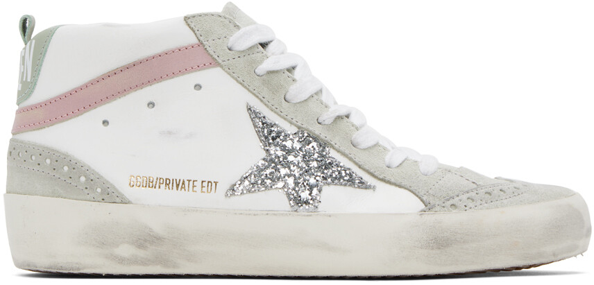

Эксклюзивные бело-серые кроссовки Golden Goose SSENSE Mid Star, Серый