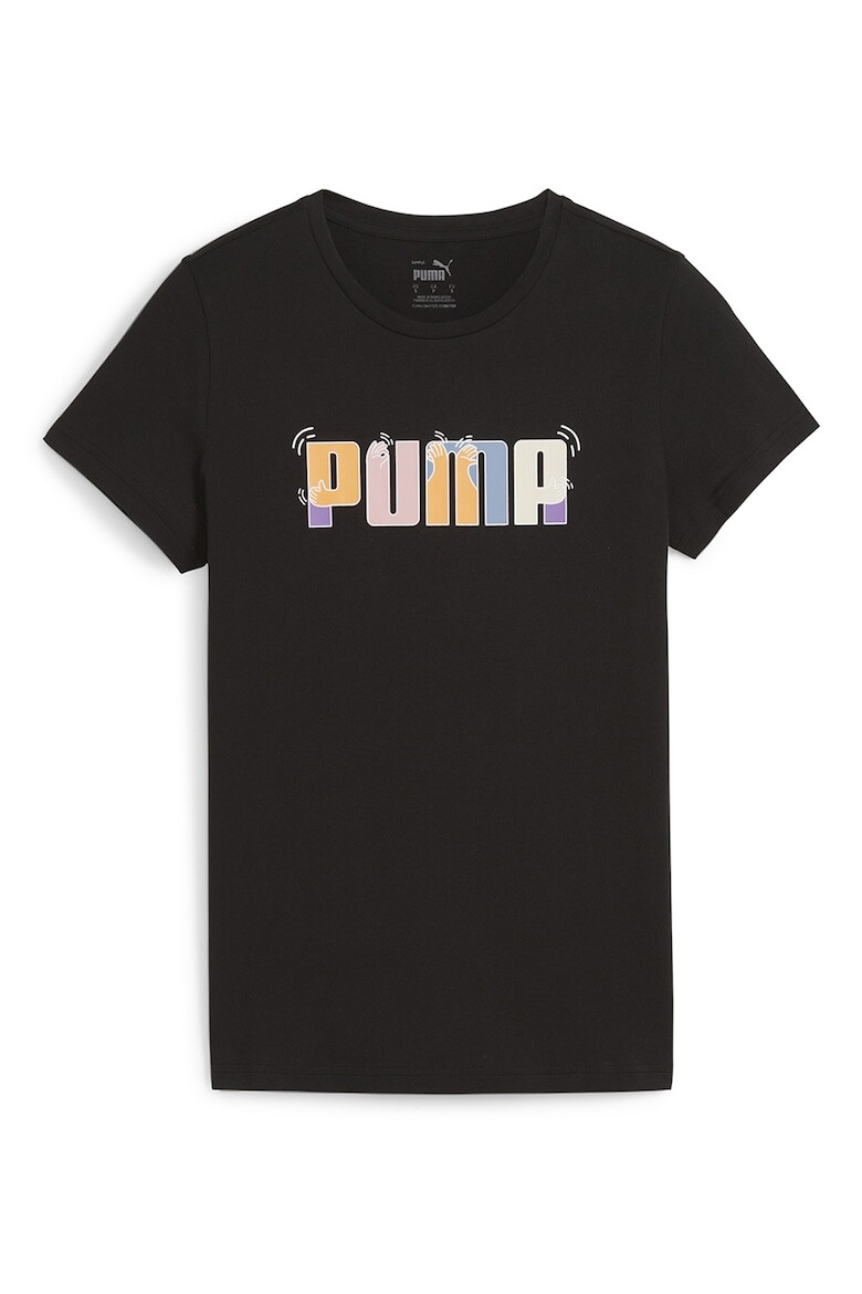 

Хлопковая футболка с логотипом ESS+ Puma, черный