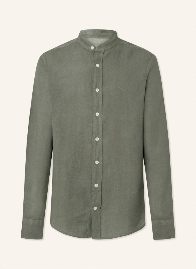 

Повседневная рубашка garment dye linen Hackett London, хаки
