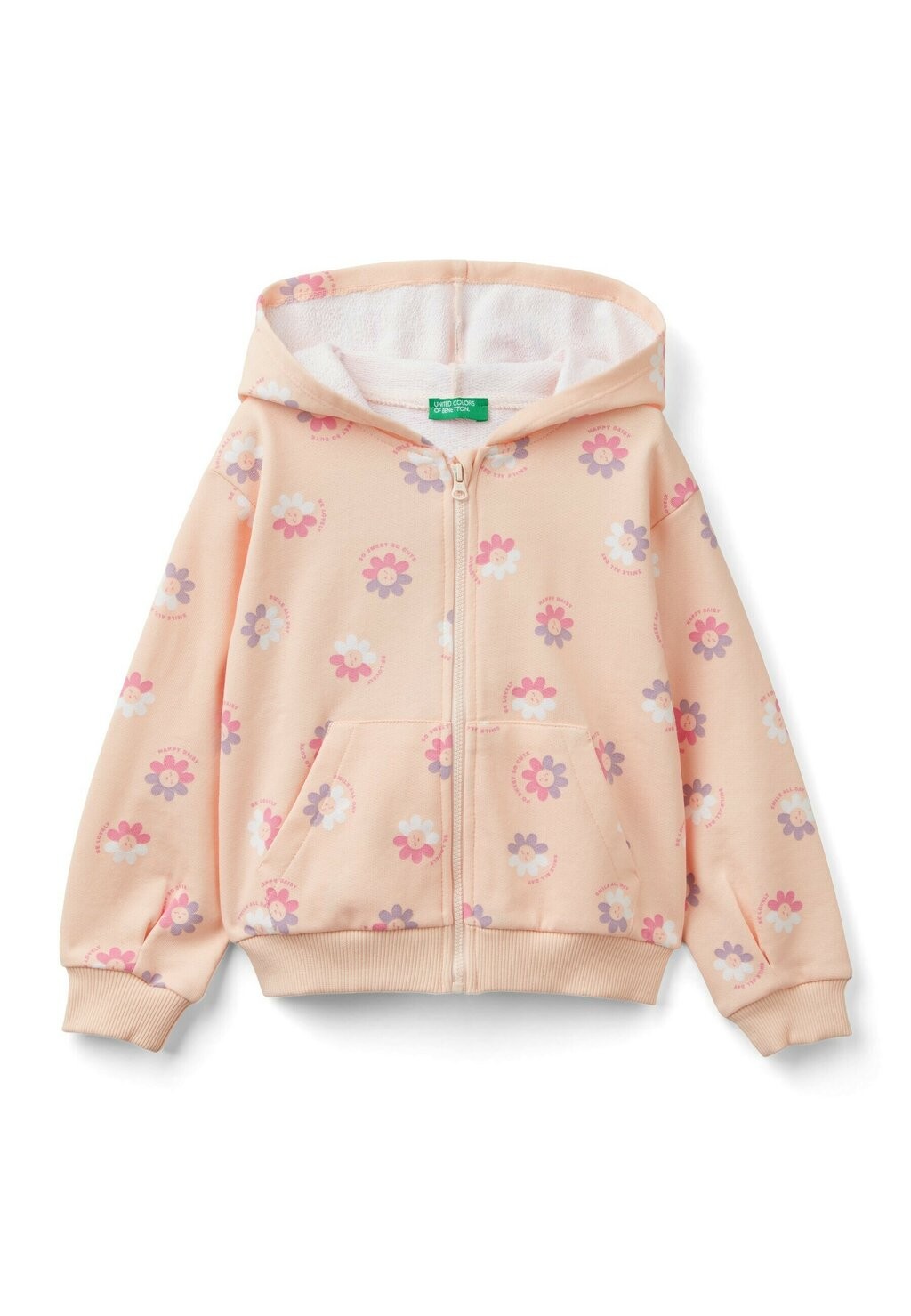 

Толстовка на молнии With Floral United Colors of Benetton, мультиколор