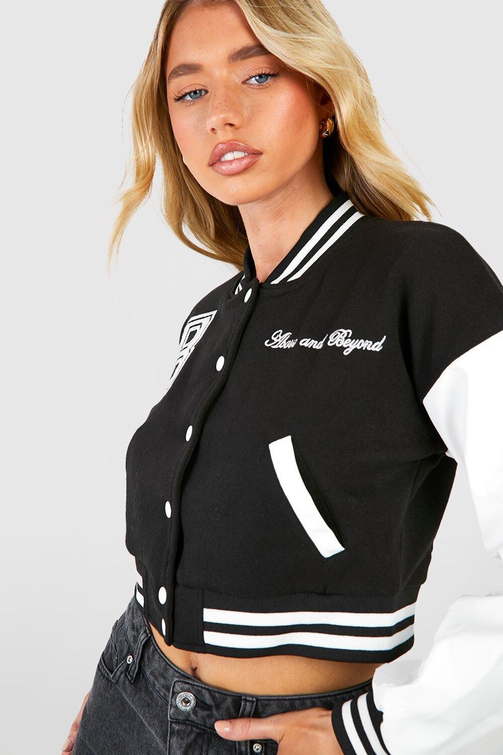 

Укороченная универсальная куртка-бомбер Boohoo, черный