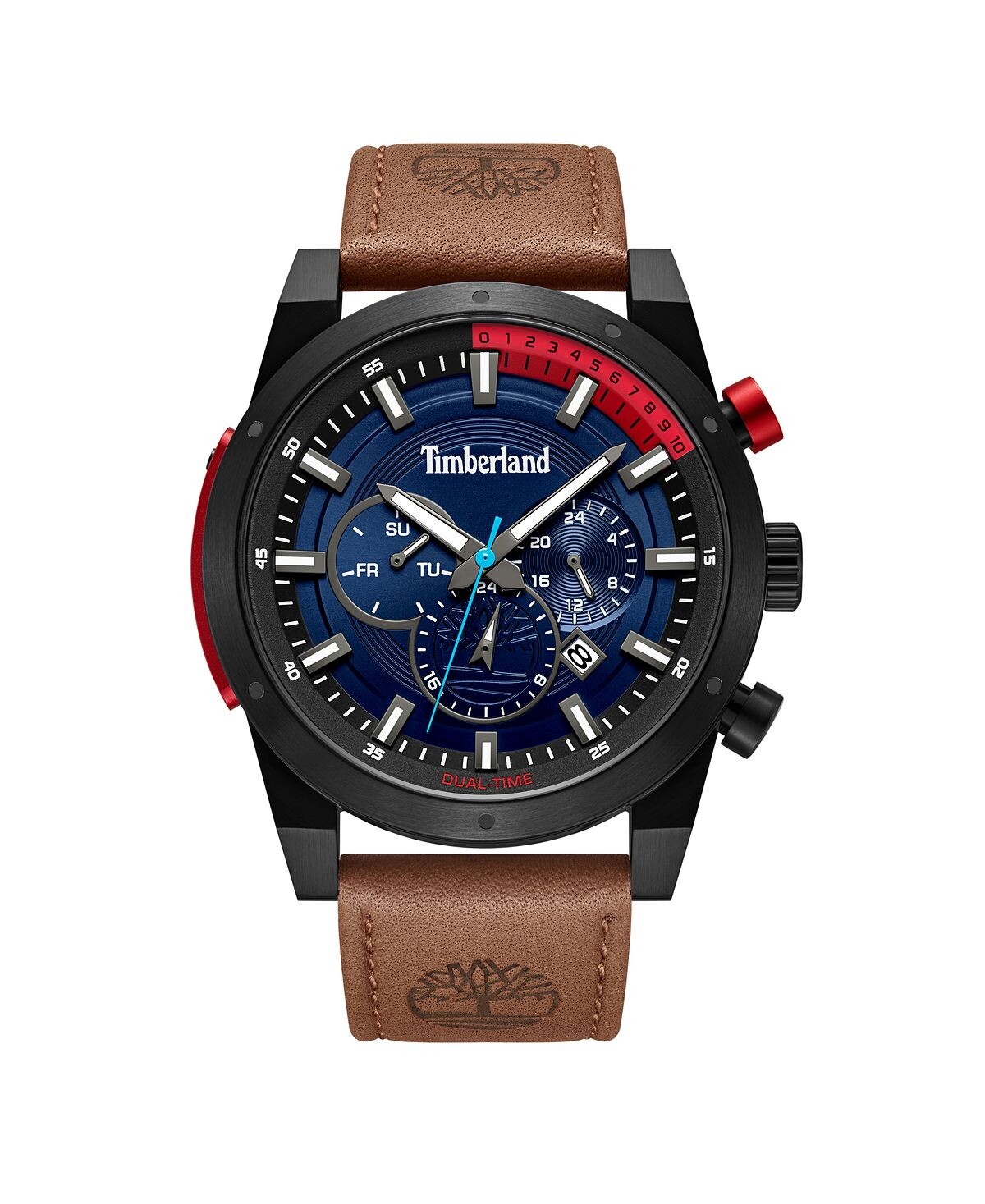 

Мужские часы Sherbrook с коричневым кожаным ремешком, 46 мм Timberland