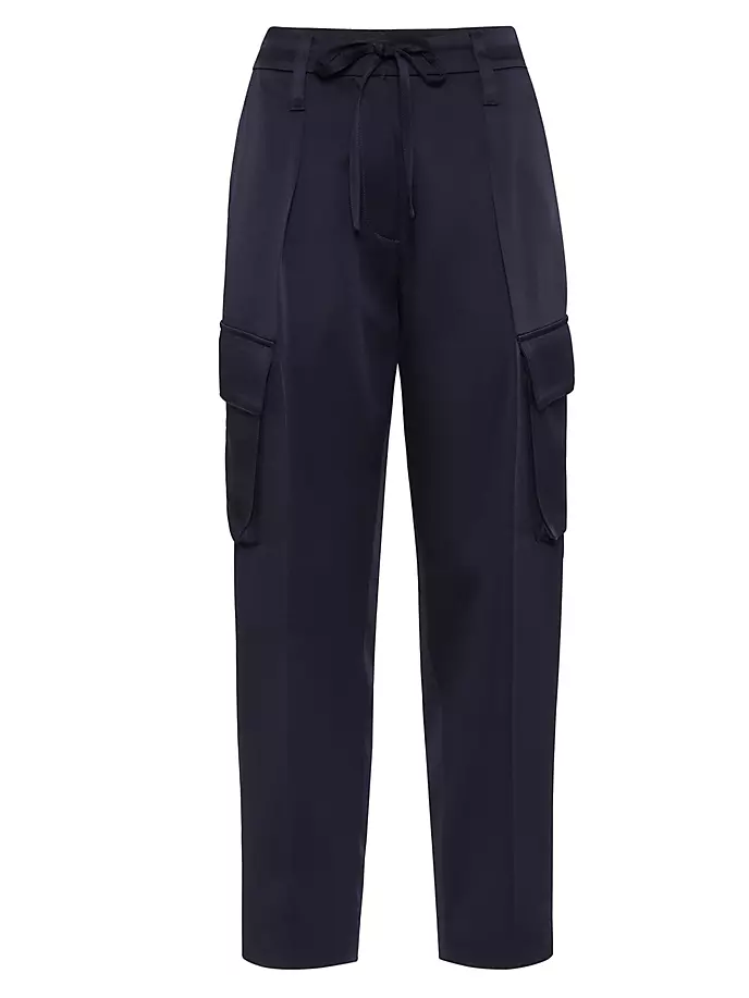 

Брюки карго из атласного кади Sartorial с монили Brunello Cucinelli, цвет atlantic
