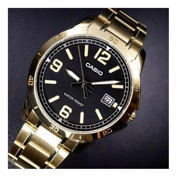 

Часы CASIO Waterproof Quartz Gold/ Black Analog, черный