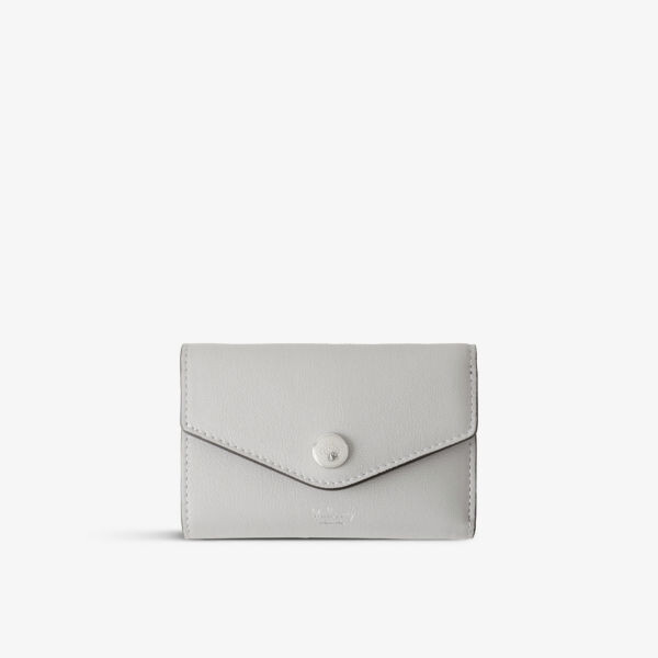 

Складной кошелек из зерненой кожи с металлической пластинкой Mulberry, серый