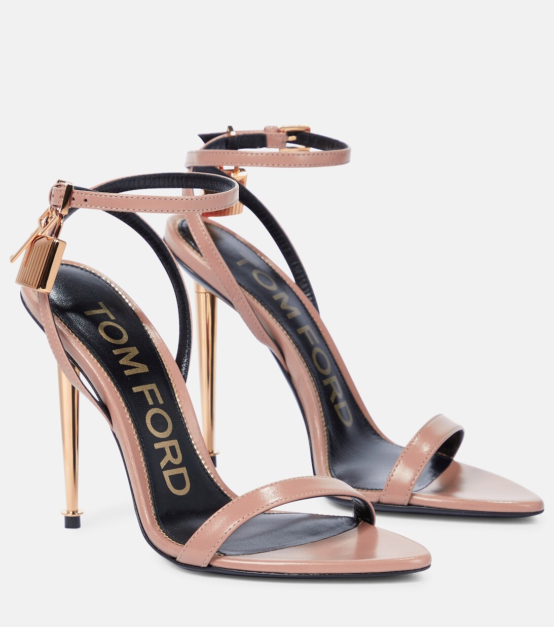 

Кожаные сандалии с замком Tom Ford, розовый