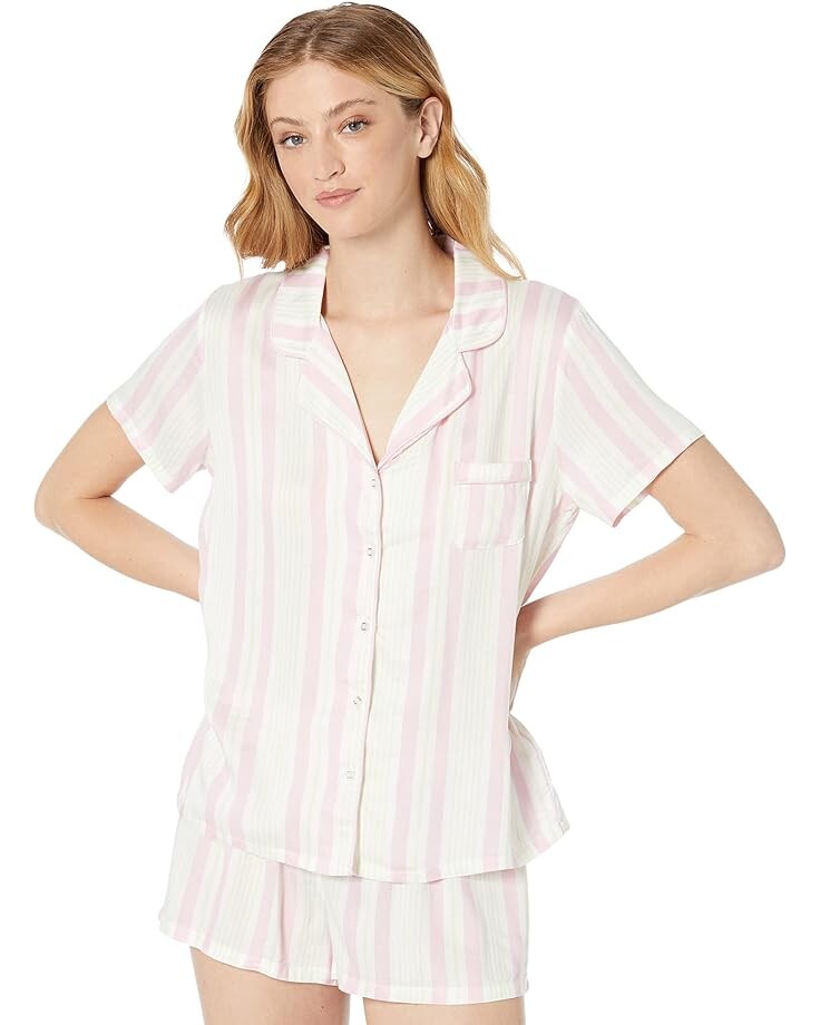 

Пижамный комплект Splendid Woven Shortie PJ Set, цвет Melon Stripe