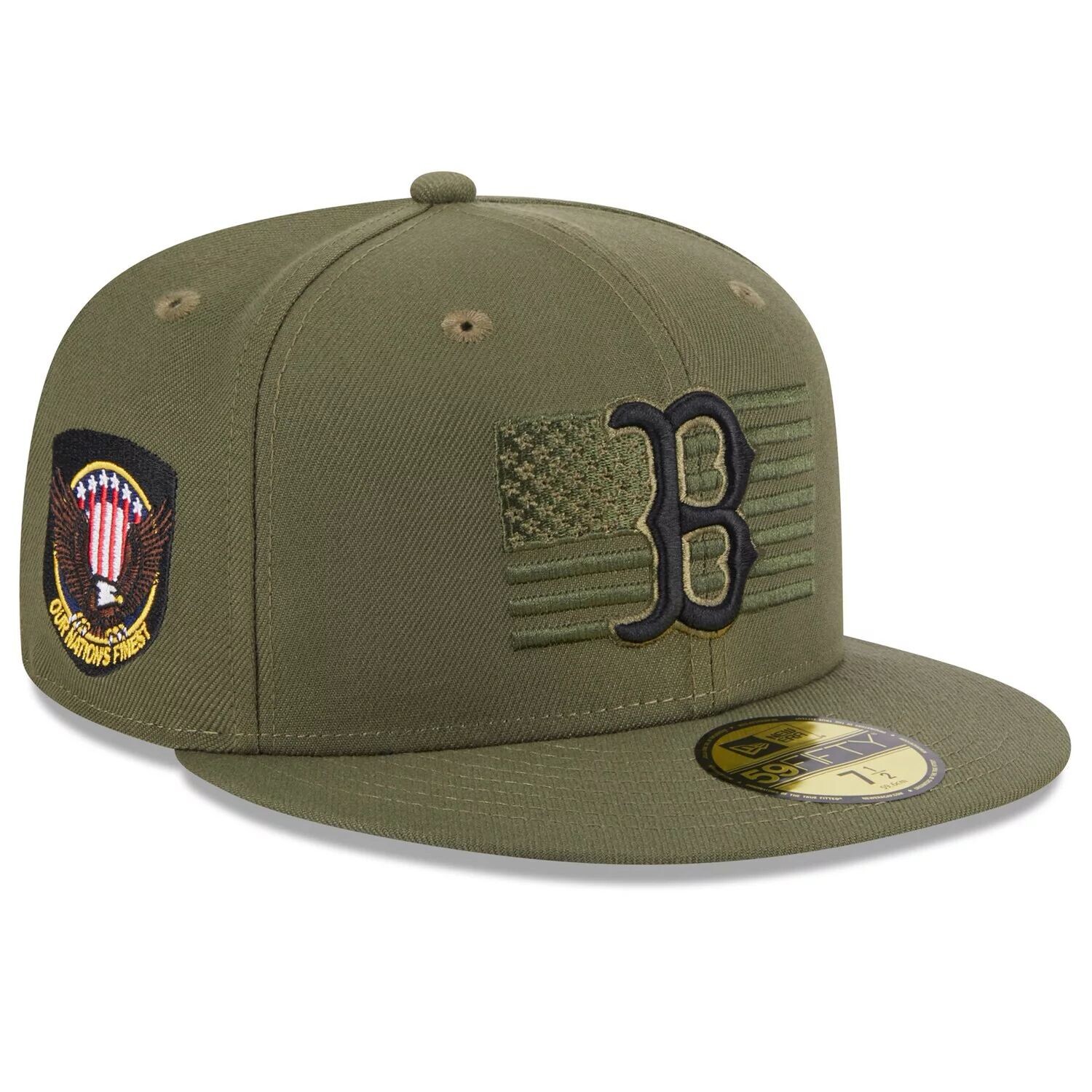 

Мужская облегающая кепка New Era Green Boston Red Sox 2023, посвященная Дню вооруженных сил 59FIFTY