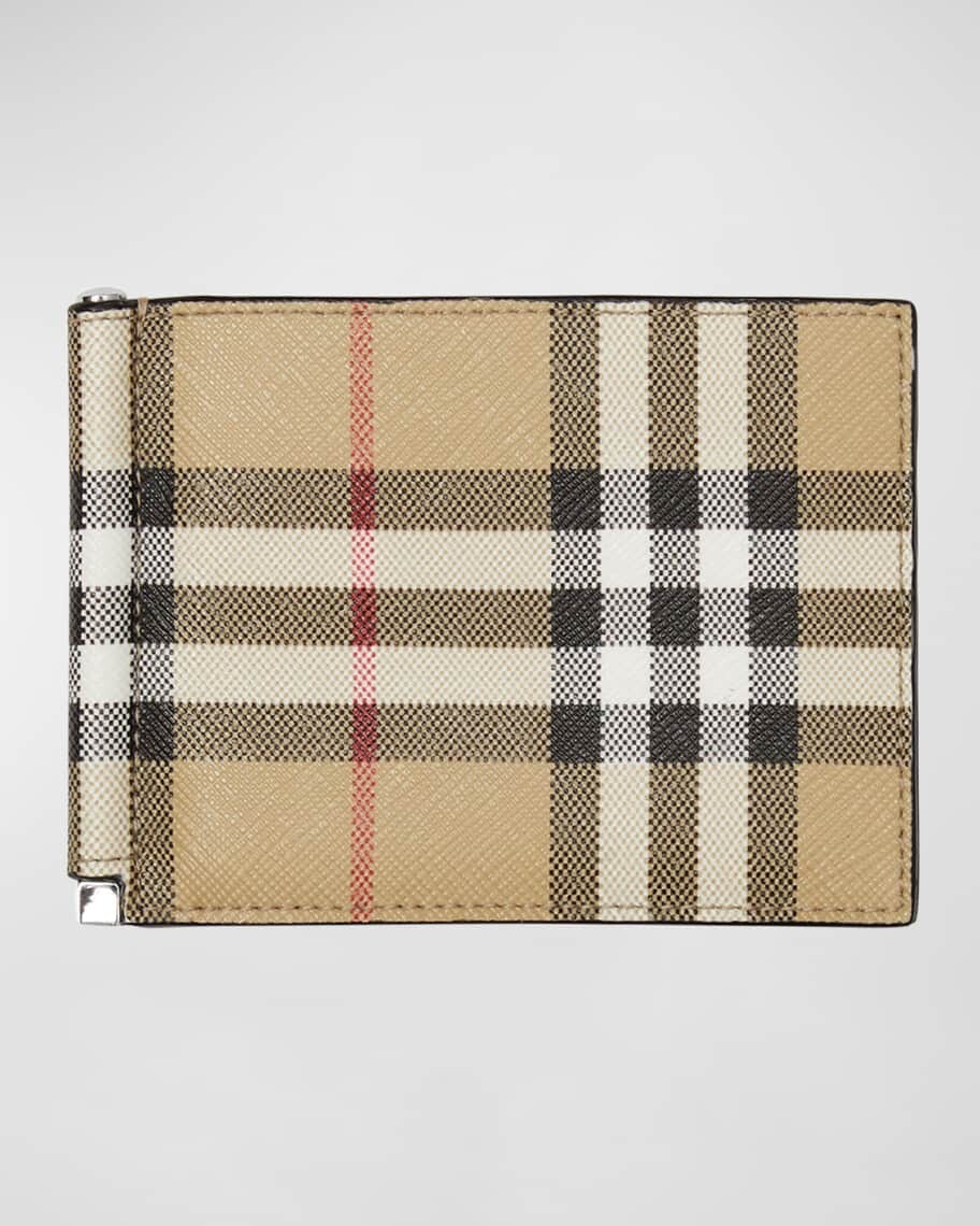 

Мужской винтажный бумажник в клетку с зажимом для денег Burberry