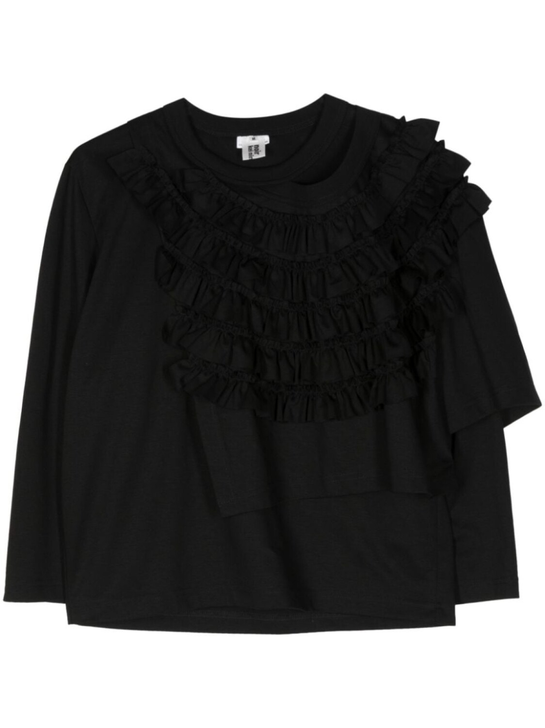 

Noir Kei Ninomiya топ с оборками, черный