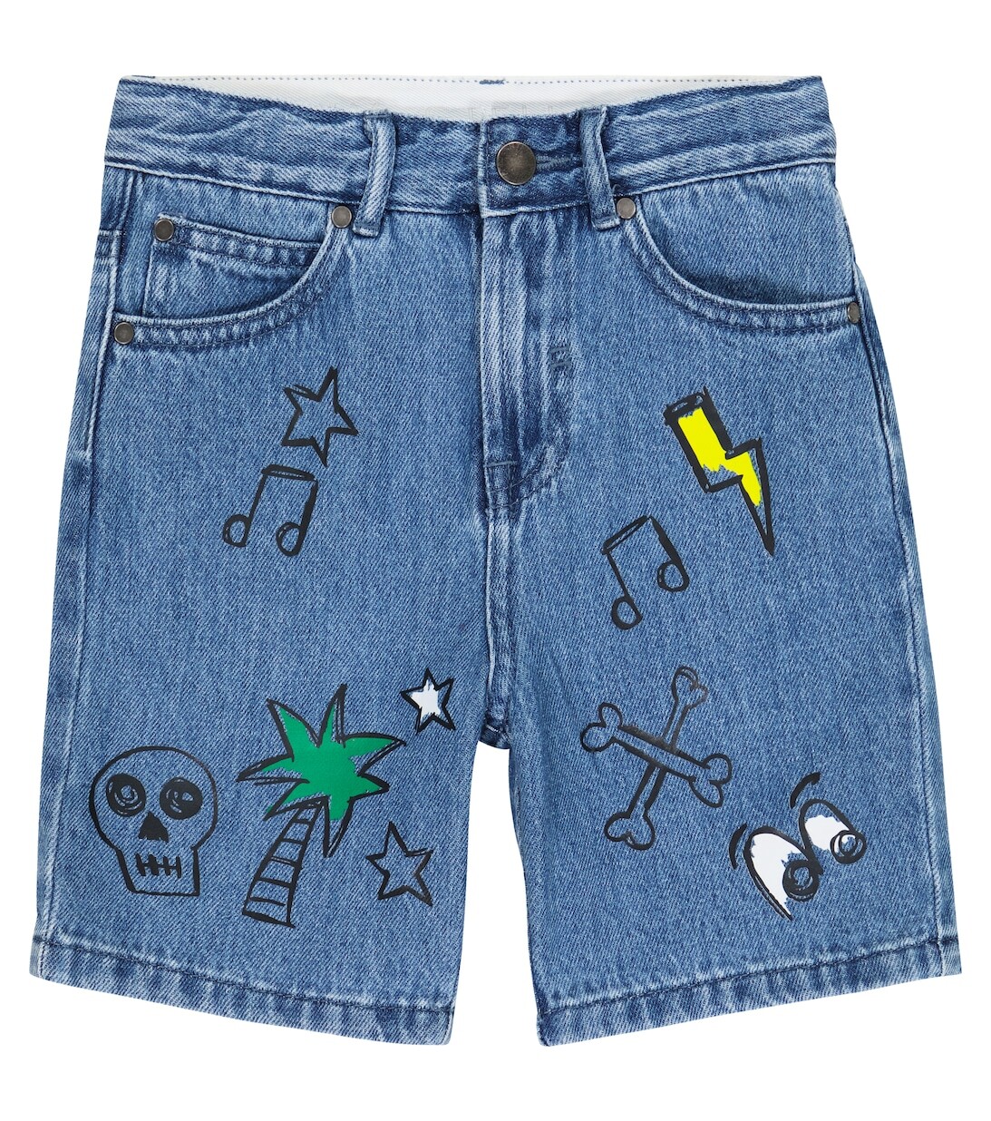 

Джинсовые шорты с принтом Stella McCartney Kids, синий