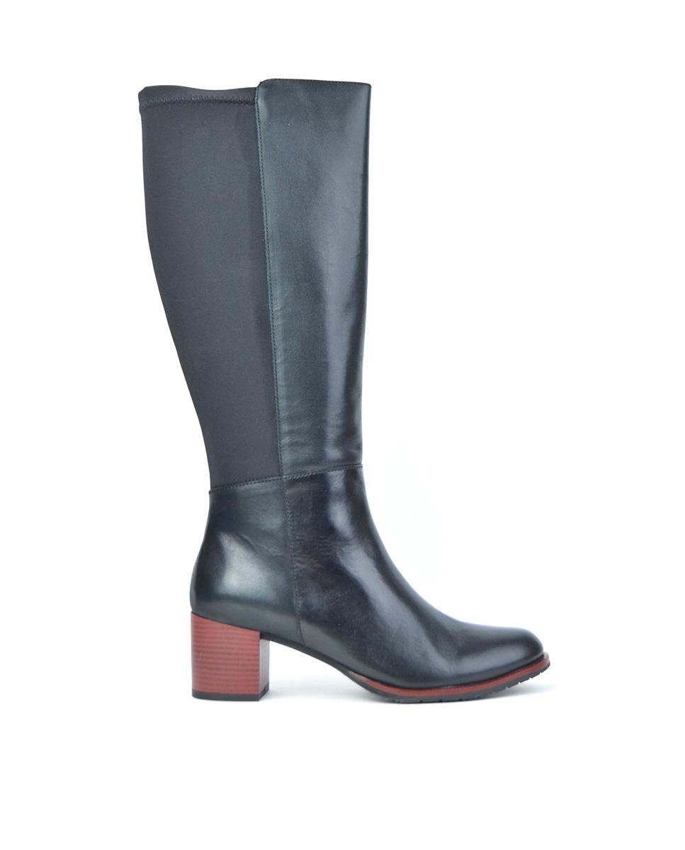 Женские высокие кожаные сапоги Javier Larrainzar, черный высокие ботинки женские dorothy черный 38