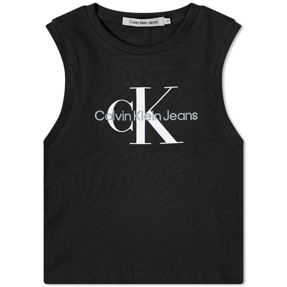 

Майка в рубчик с монологом Calvin Klein, черный
