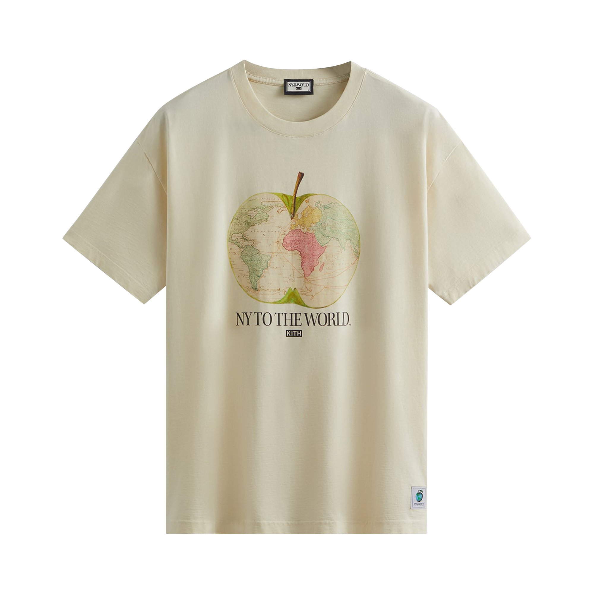 Винтажная футболка Kith New York To The World с яблоком Sandrift