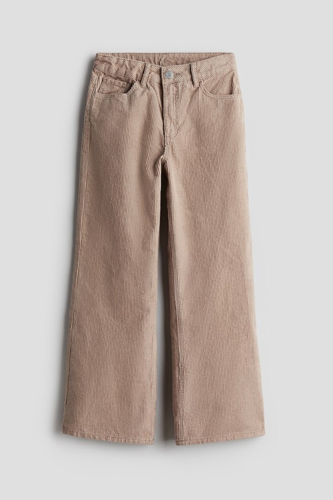 

Брюки из хлопкового вельвета H&M, бежевый