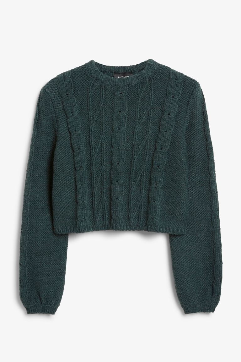 

Короткий топ с длинными рукавами из плотного трикотажа Monki