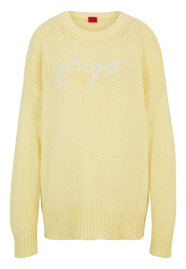 Свитер sareed oversize fit Hugo, желтый свитер размер oversize 40 50 желтый