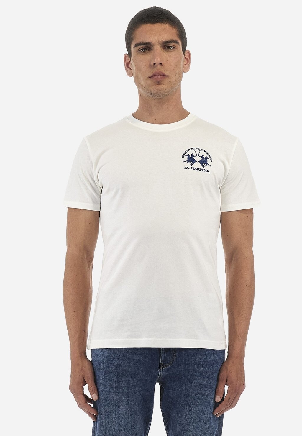 

Футболка с принтом Short-Sleeved La Martina, цвет off white