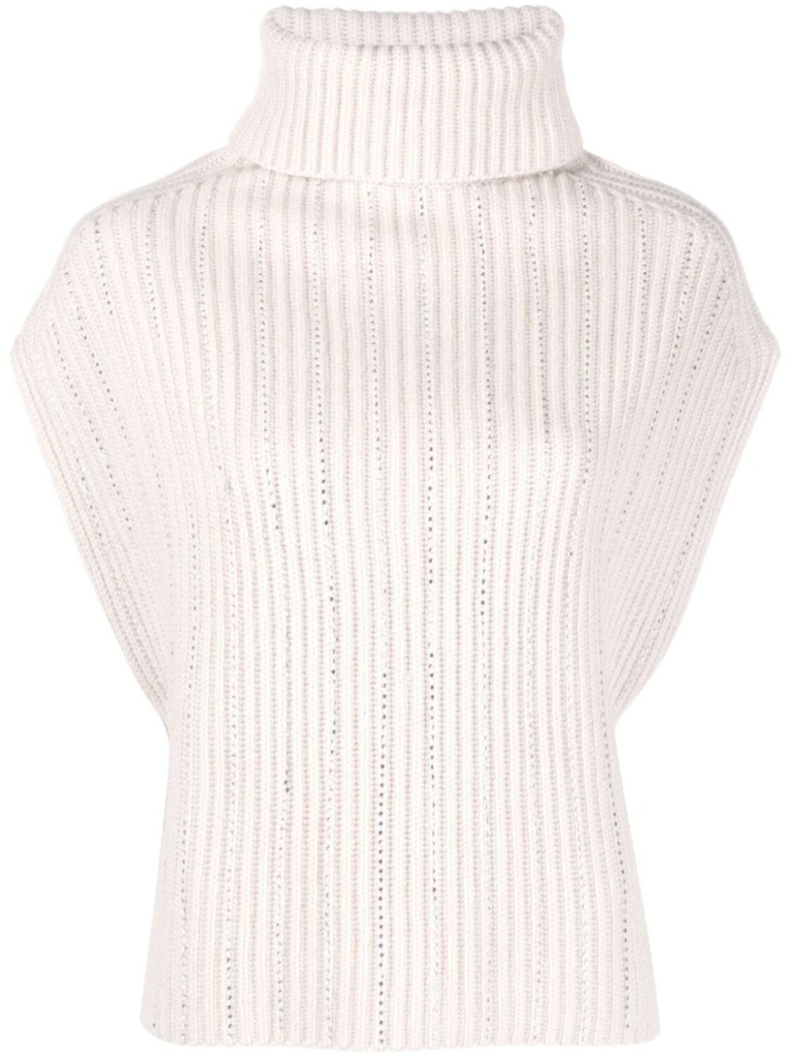 

Allude топ в рубчик со стразами, нейтральный цвет