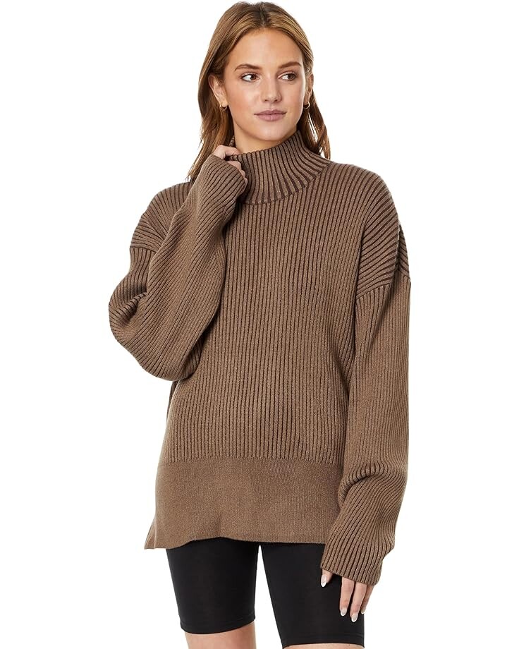 Свитер Varley Mayfair Mock Neck Knit, цвет Shiitake Marl