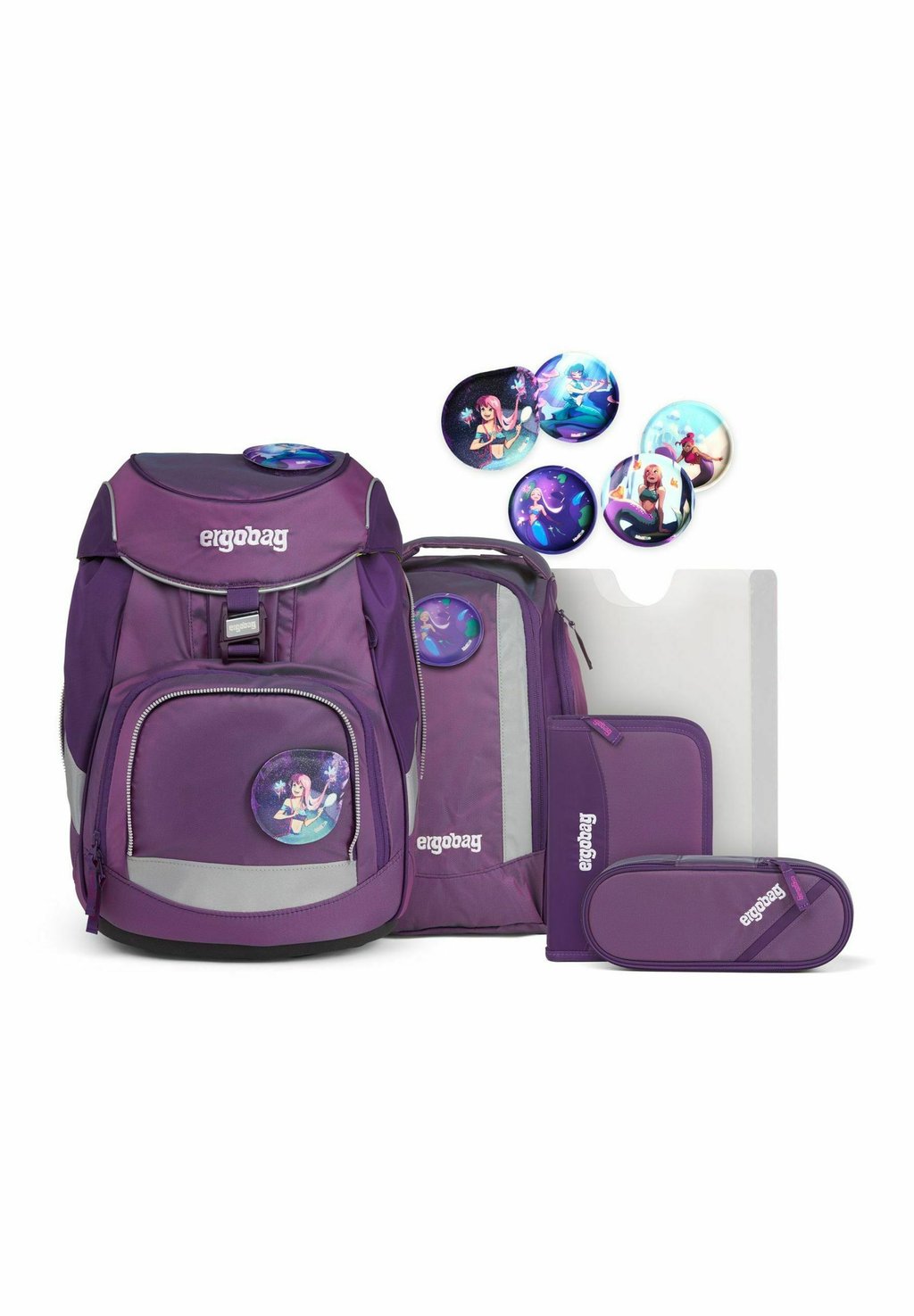 Комплект школьной сумки Ergobag, цвет purple
