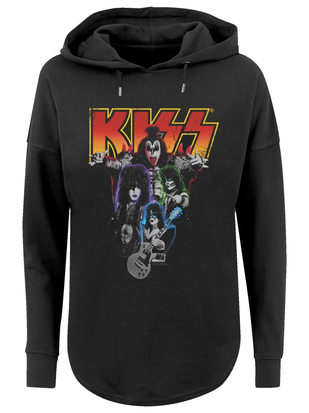 

Толстовка F4Nt4Stic Kiss Rock Music Band Neon Band, черный