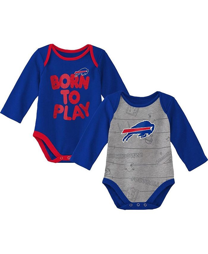 

Комплект из двух боди с длинными рукавами Royal, Heathered Grey Buffalo Bills Born To Win для новорожденных Outerstuff, синий