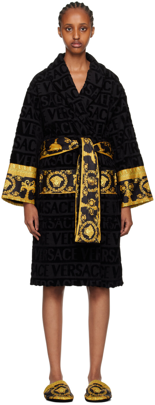 

Черный халат I Heart Baroque Versace Underwear