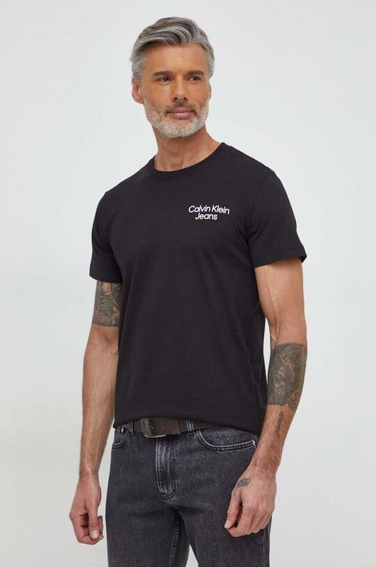 

Хлопковая футболка Calvin Klein Jeans, черный