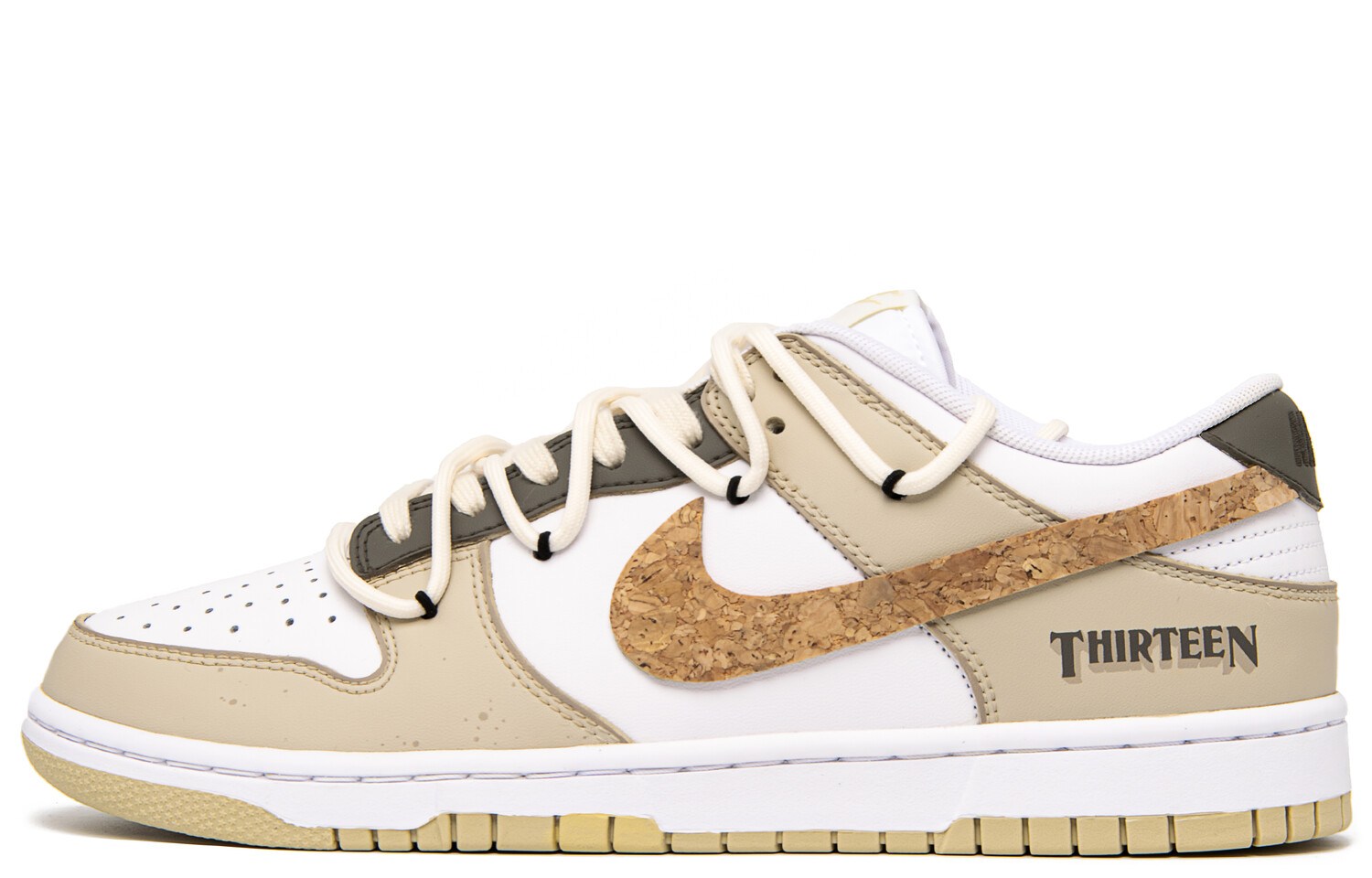 

Кроссовки Nike Dunk Skateboarding Shoes Men Low-top Brown/White, белый