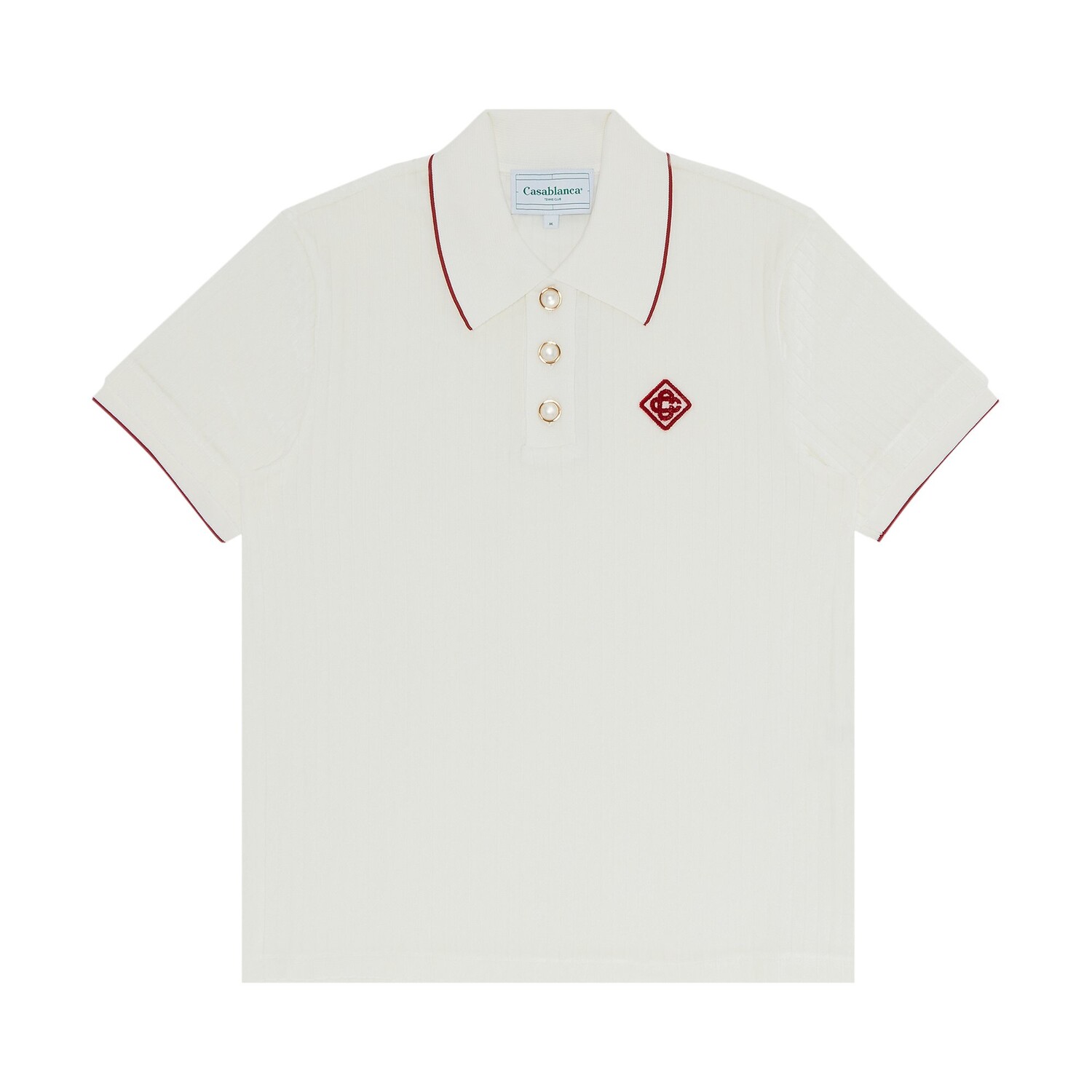 

Велюровая рубашка-поло в рубчик Casablanca Off White