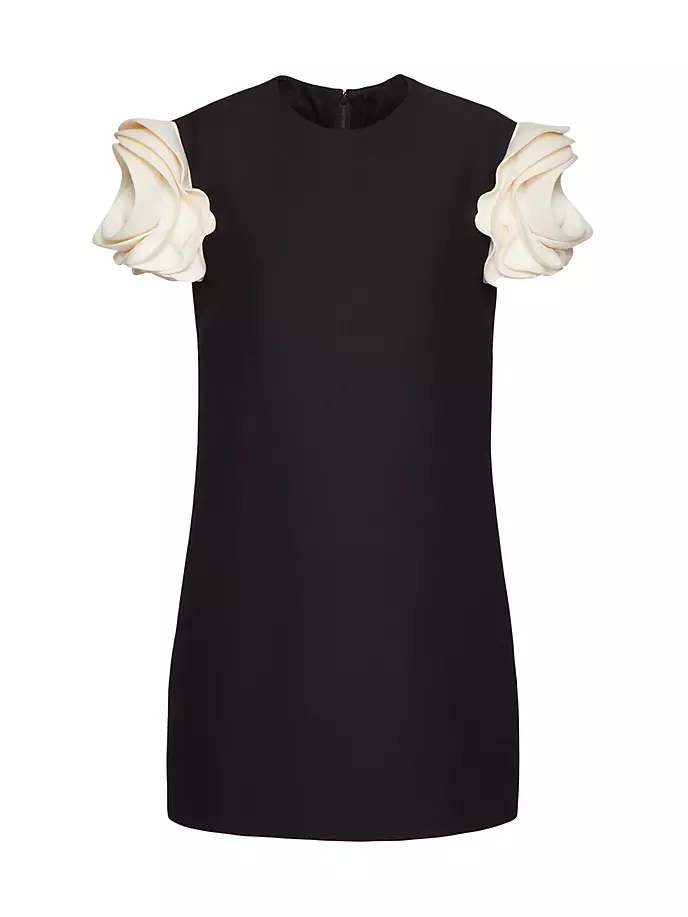 Короткое платье из крепа от кутюр Valentino Garavani, черный рубашка valentino silk черный