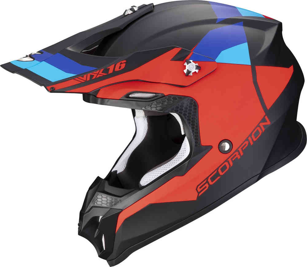 цена Шлем для мотокросса VX-16 Evo Air Spectrum Scorpion, черный матовый/красный