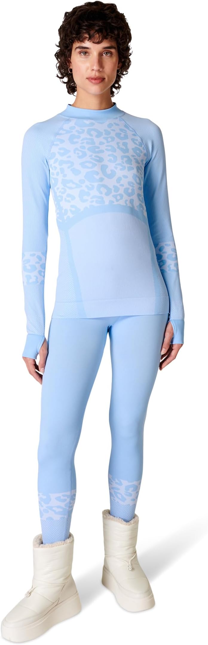 Базовый слой Tech Animal с черепаховым воротником Sweaty Betty, цвет Filter Blue