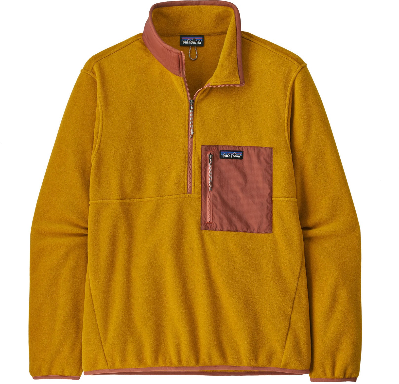 Пуловер Microdini с молнией до половины - мужской Patagonia, желтый мужской флисовый пуловер micro d patagonia серый