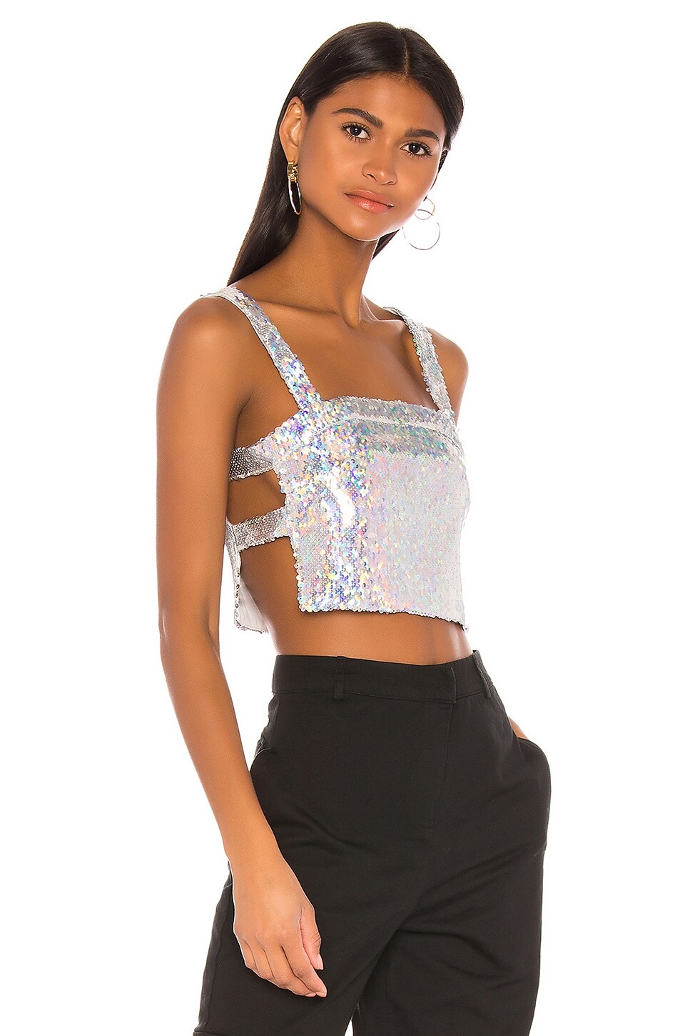 

Топ superdown Karla Cut Out, цвет Iridescent Silver