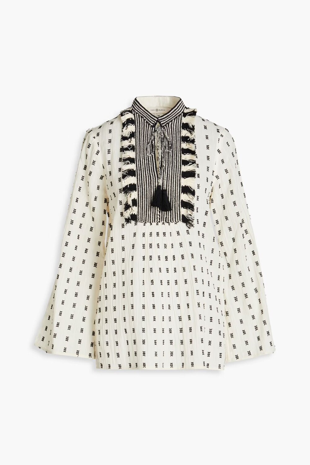 

Туника-купе из хлопка с отделкой крючком Tory Burch, слоновая кость
