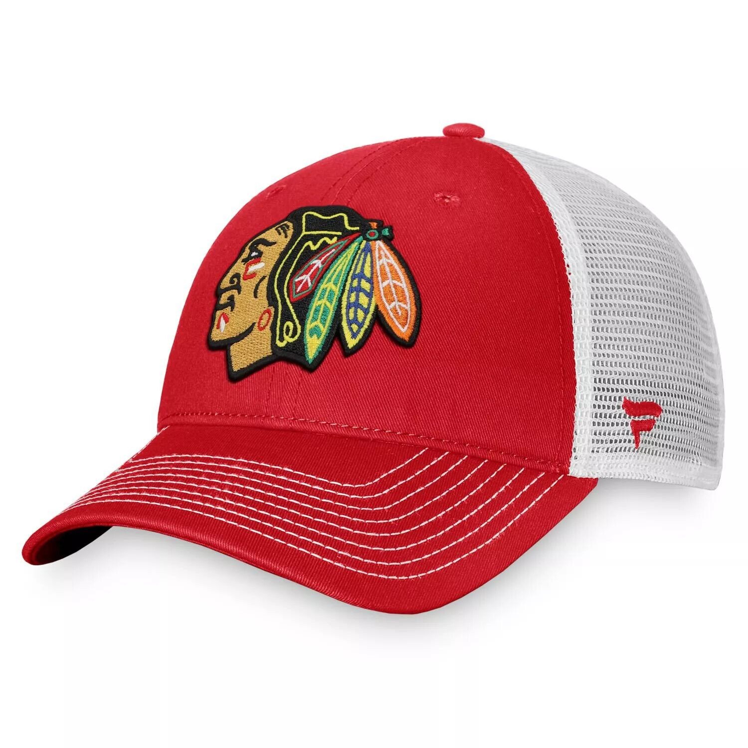 

Мужская красная мужская кепка с фирменным логотипом Chicago Blackhawks Core Primary Logo Trucker Snapback Fanatics