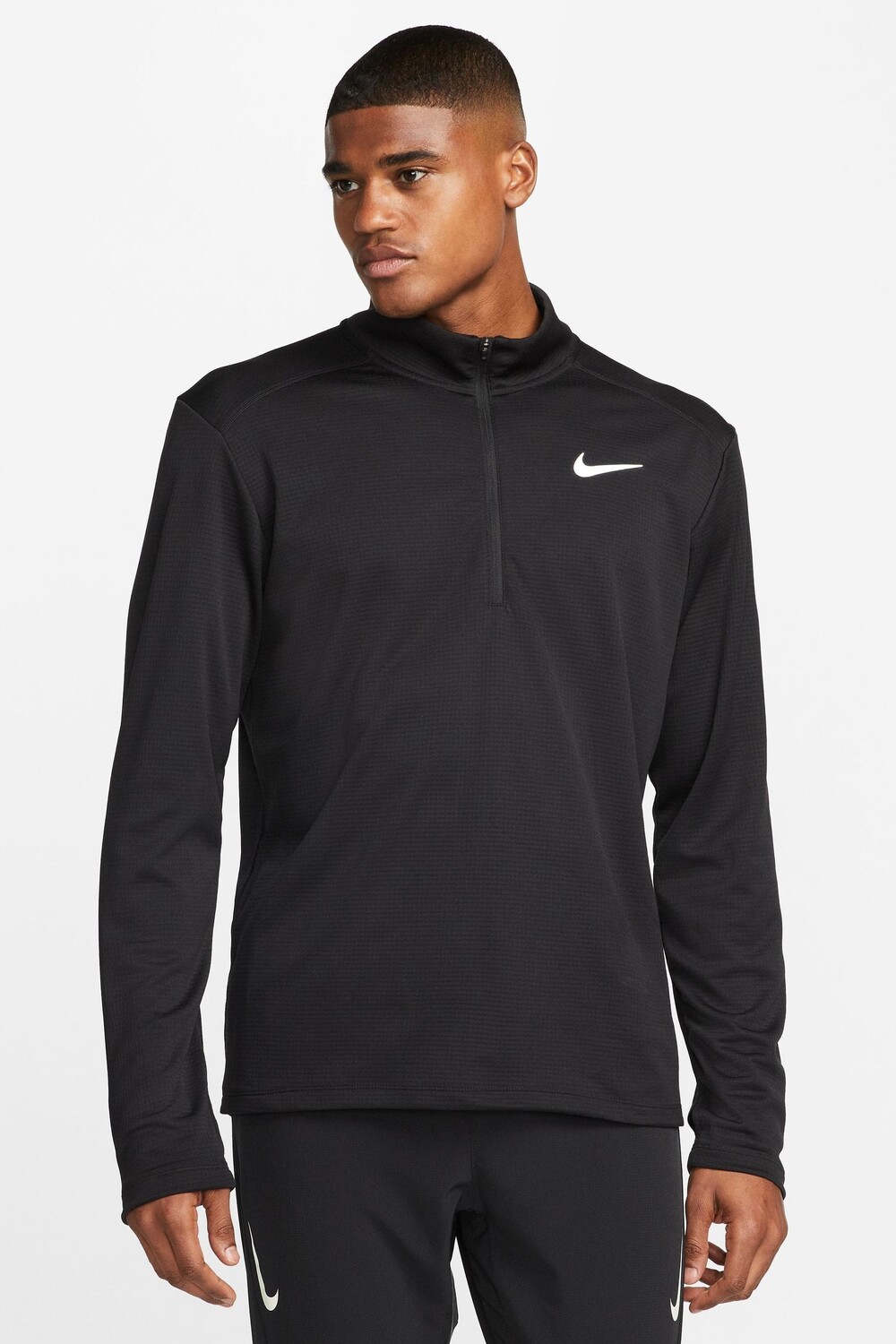 

Беговой топ Pacer с молнией 1/2 Nike, черный