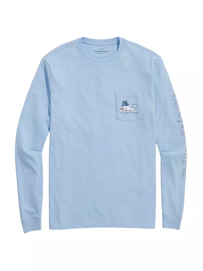 

Футболка с длинными рукавами «Снеговик-кит» и акварелью Vineyard Vines, цвет jake blue