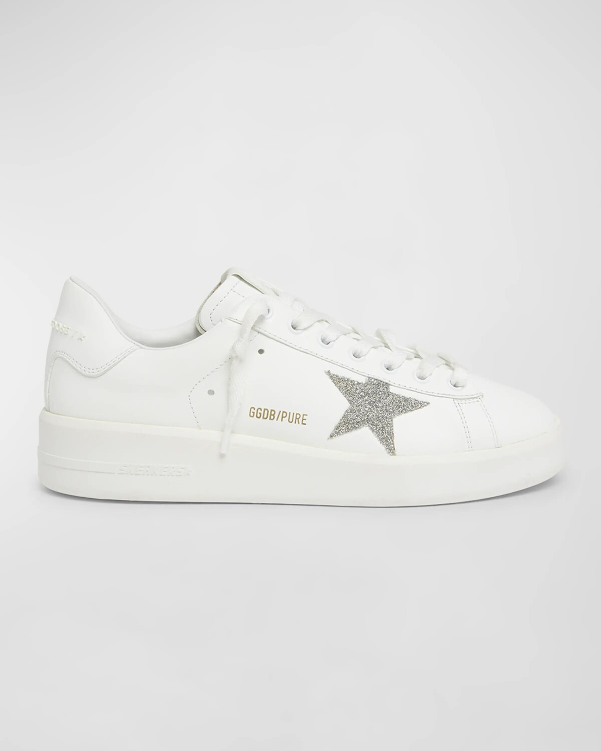 

Низкие кожаные кроссовки Pure Star Golden Goose, цвет Whitesilver