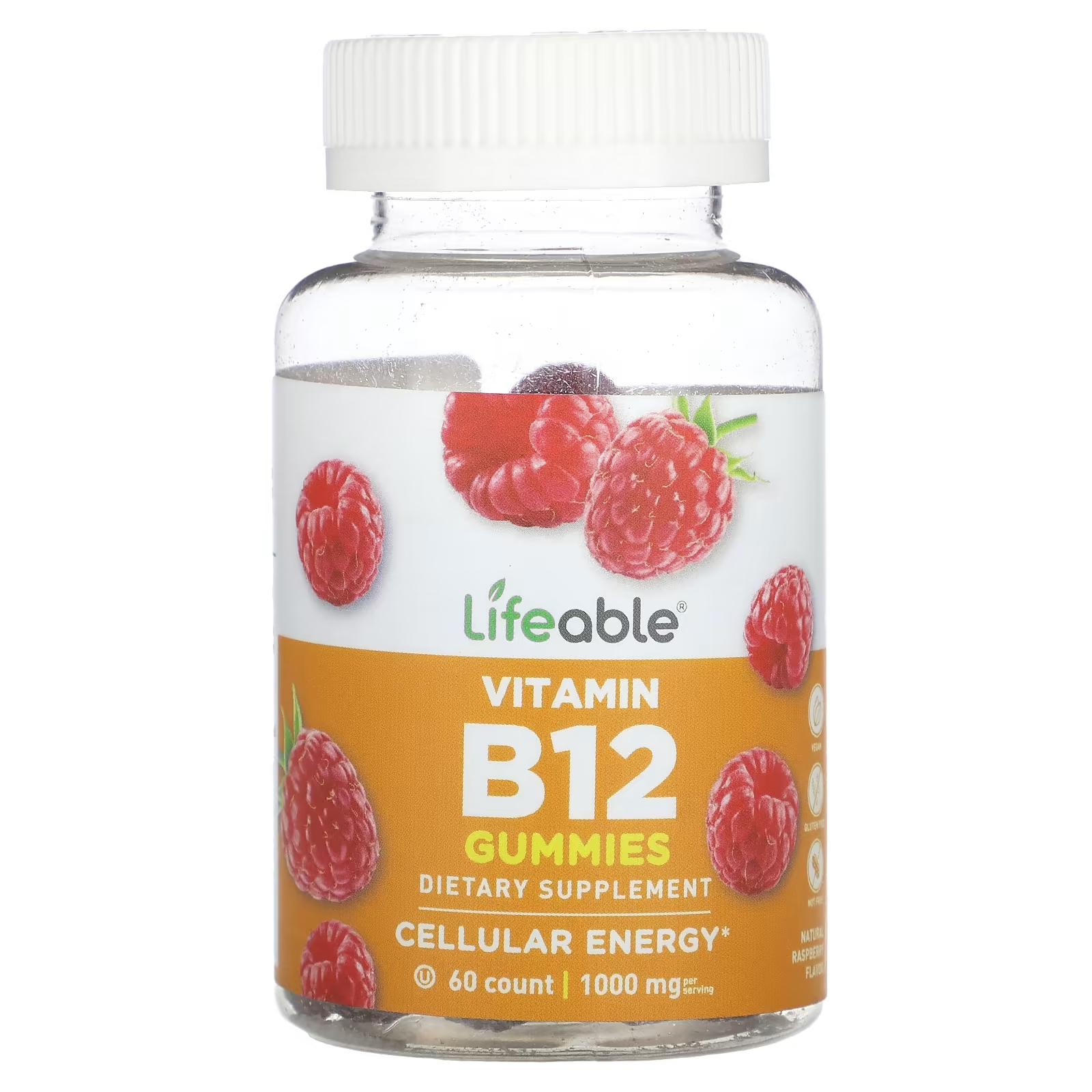 Пищевая добавка Lifeable с витамином B12, натуральная малина